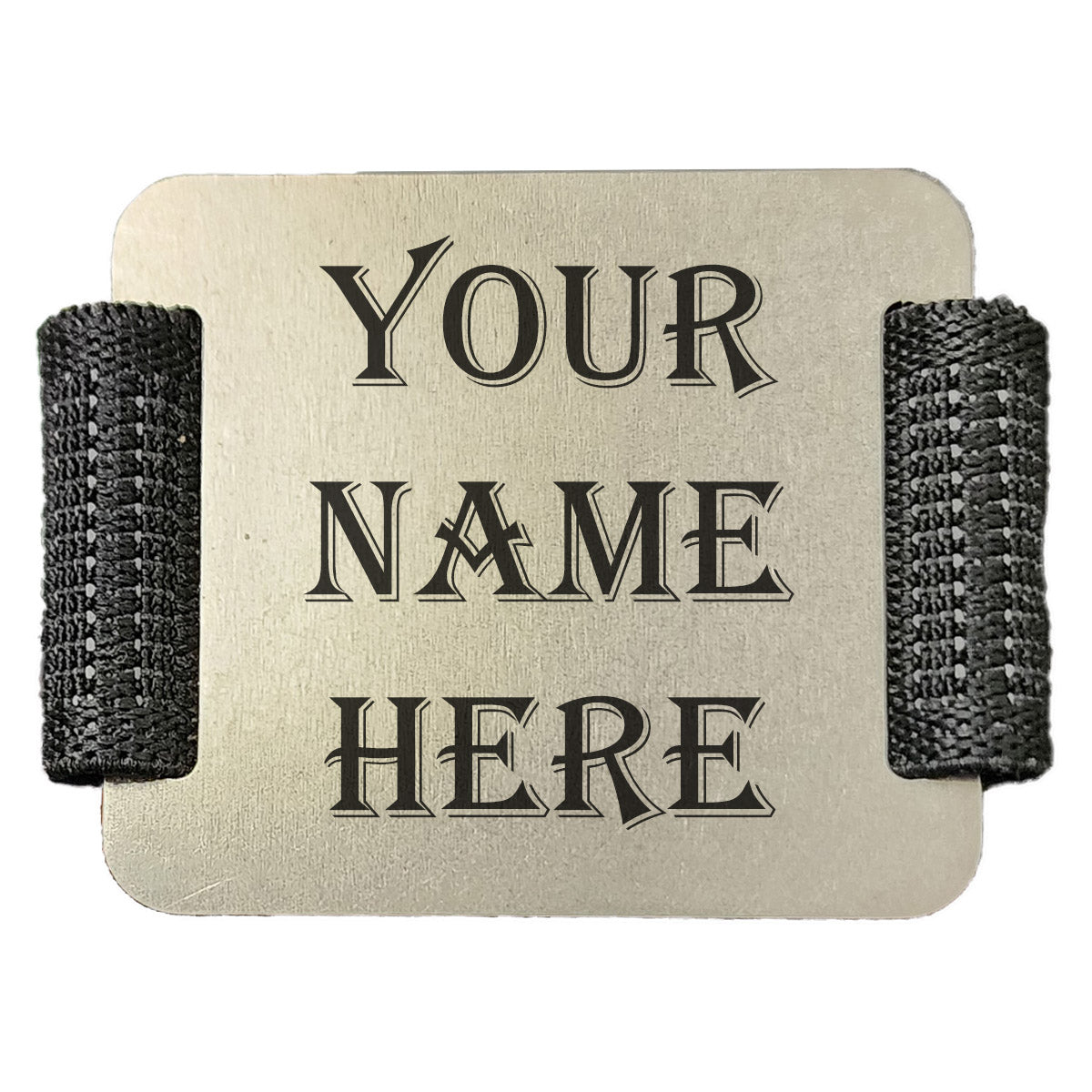 Personalized Titanium Wallet Cash Plate + Band
